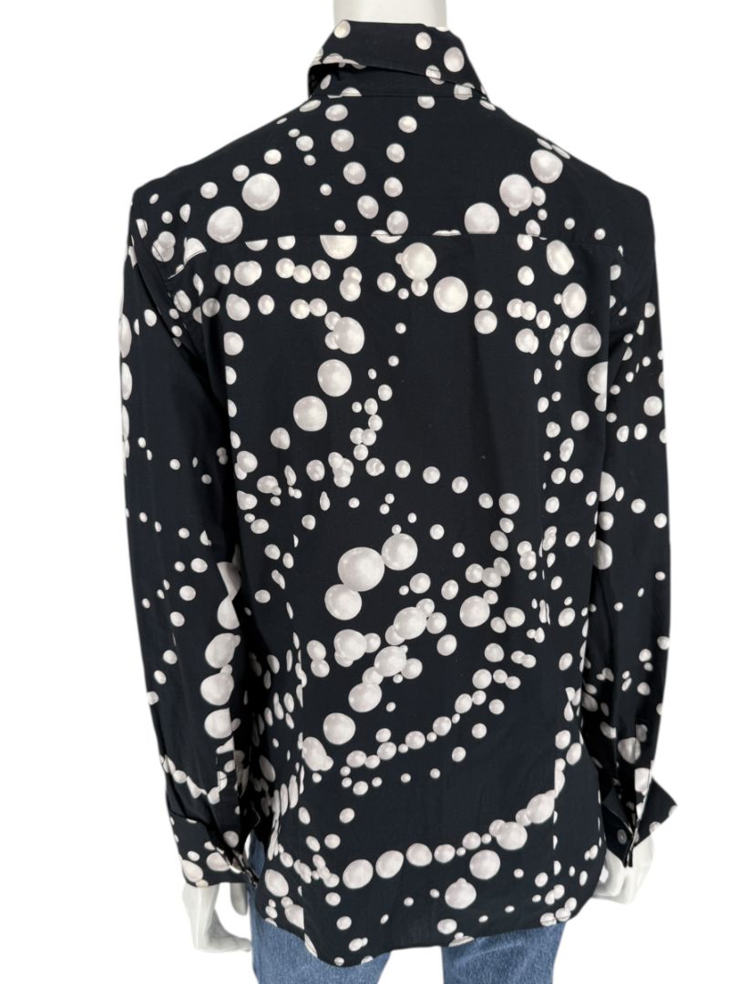 Craig Taylor Black & White Abstract Bubble-Print Long-Sleeve Shirt – Size XL