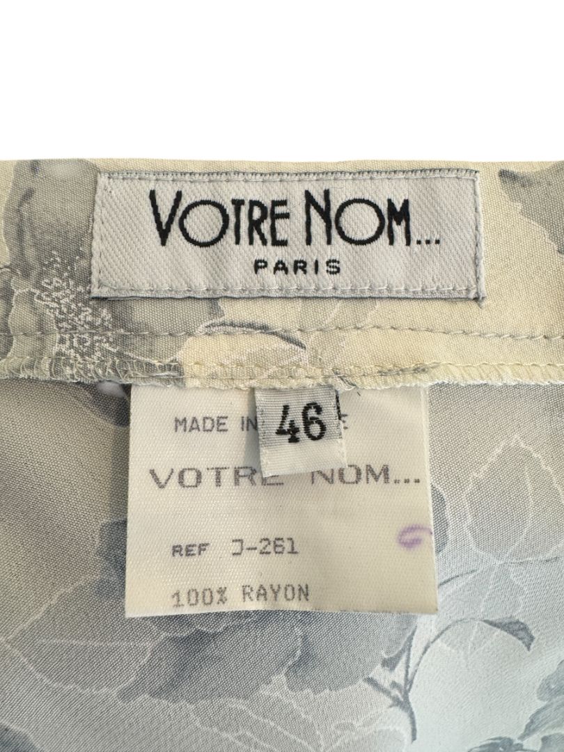 Votre Nom Paris Gray Floral Maxi Skirt – Size 46