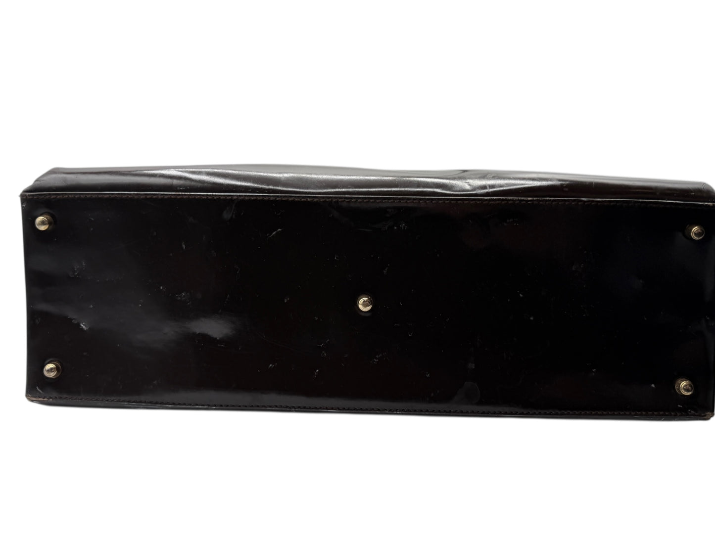 GUCCI Vintage Brown Patent Leather Tote