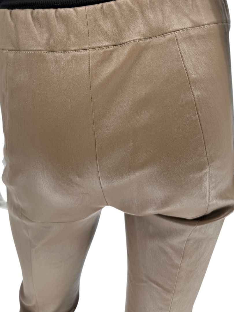 The Row Taupe Lambskin Stretch Leather Leggings – Size L