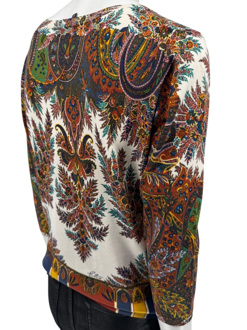 Etro Milano Multicolor Paisley Silk Knit Top – Size 46 (IT)
