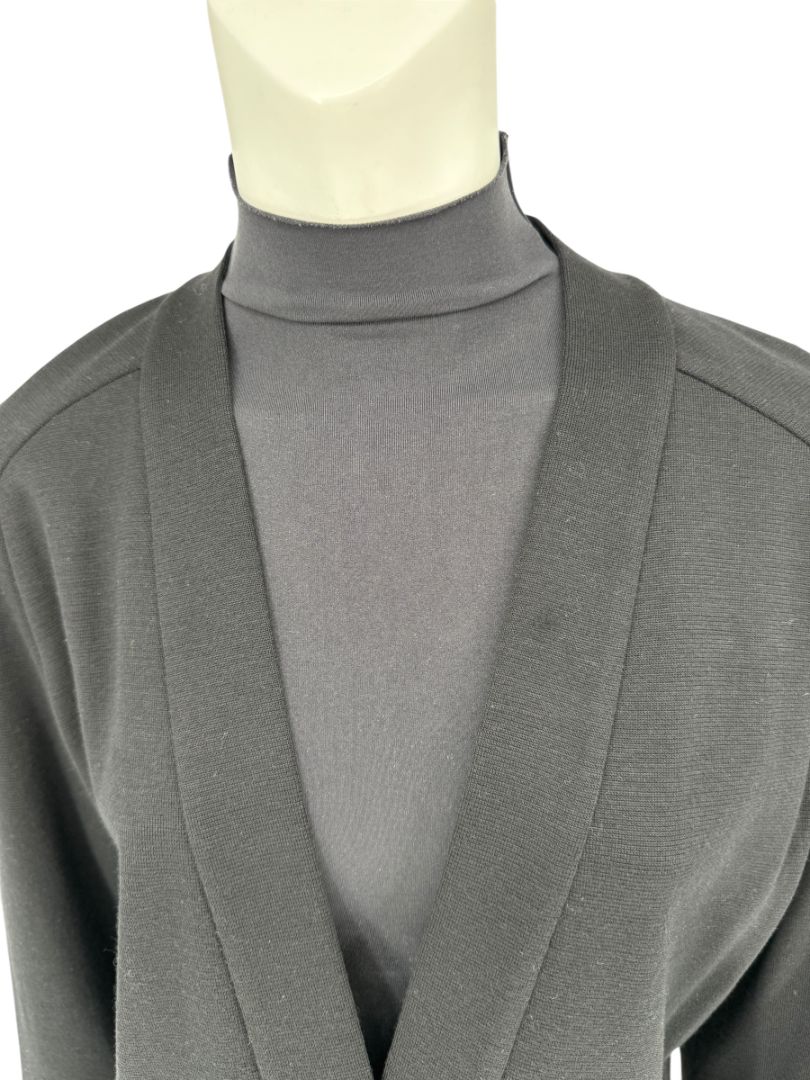 Lida Baday Black Wool Knit Cardigan - Size 12