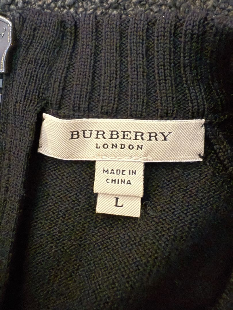 Burberry London Black Wool Logo Sweater – Size L