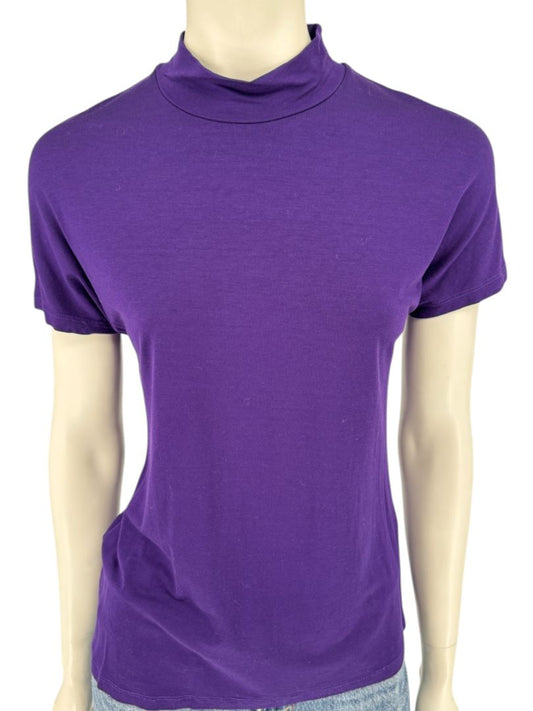 Max Mara Made in Italy Purple Mock Neck T-Shirt – Size L