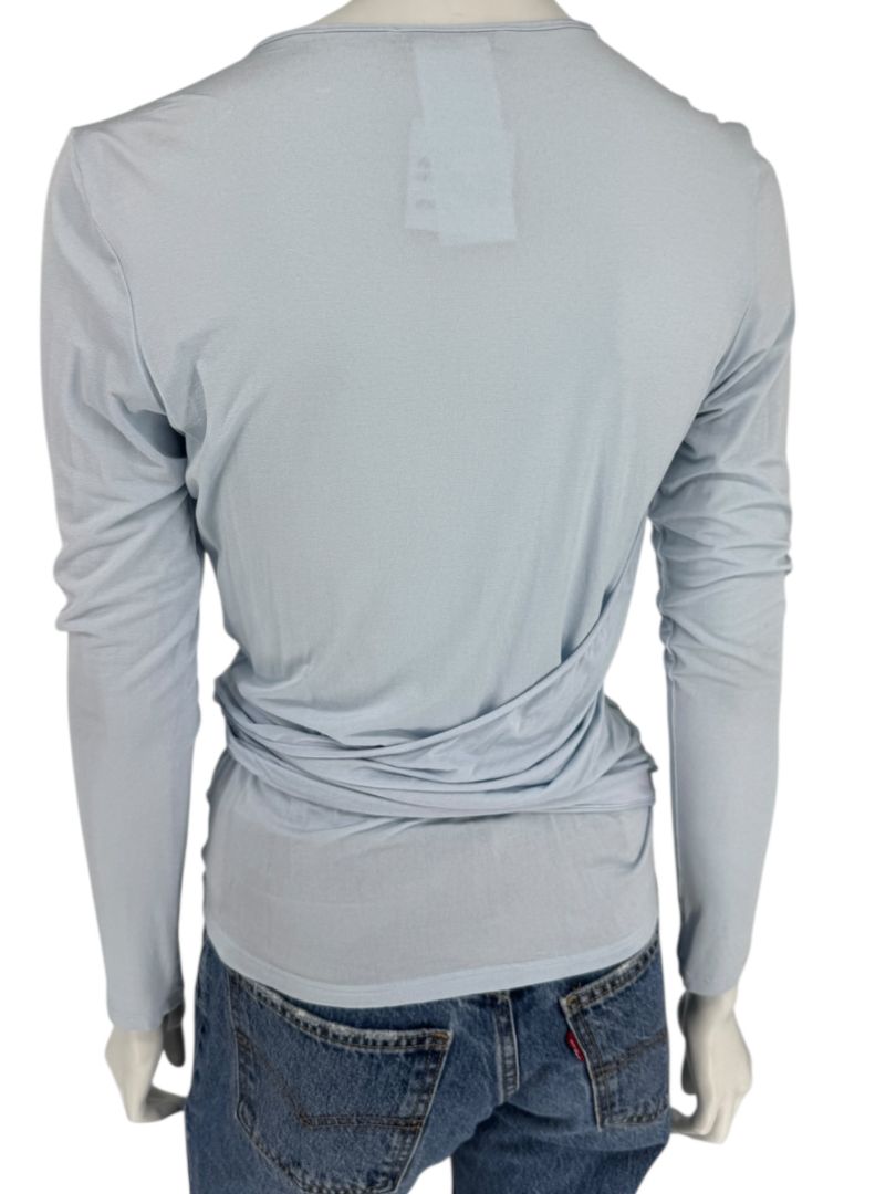 René Lezard Light Blue Draped Wrap Long Sleeve Top – Large  Made in Germany