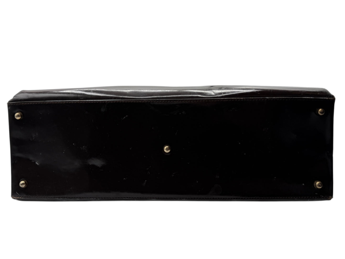 GUCCI Vintage Brown Patent Leather Tote