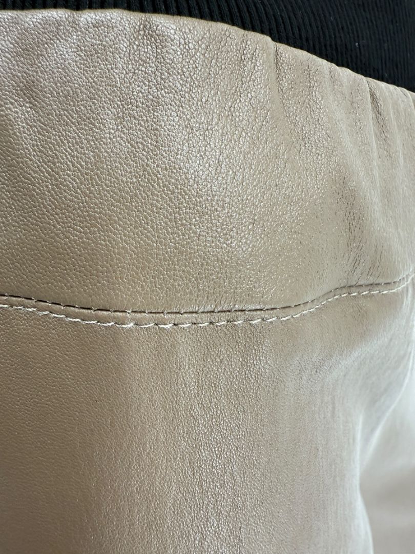 The Row Taupe Lambskin Stretch Leather Leggings – Size L
