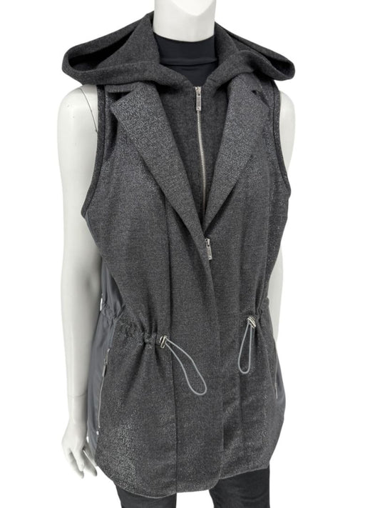 Lafayette 148 New York Charcoal Hooded Vest – Size M