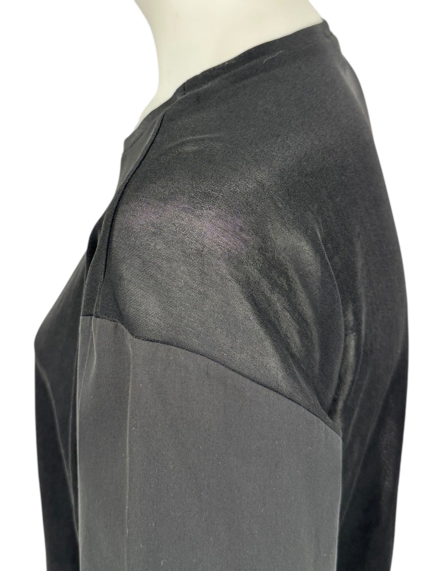 Prada Black Mixed-Fabric Long Sleeve Top – Size IT 40