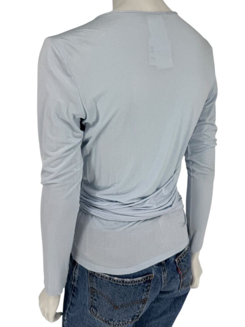 René Lezard Light Blue Draped Wrap Long Sleeve Top – Large  Made in Germany