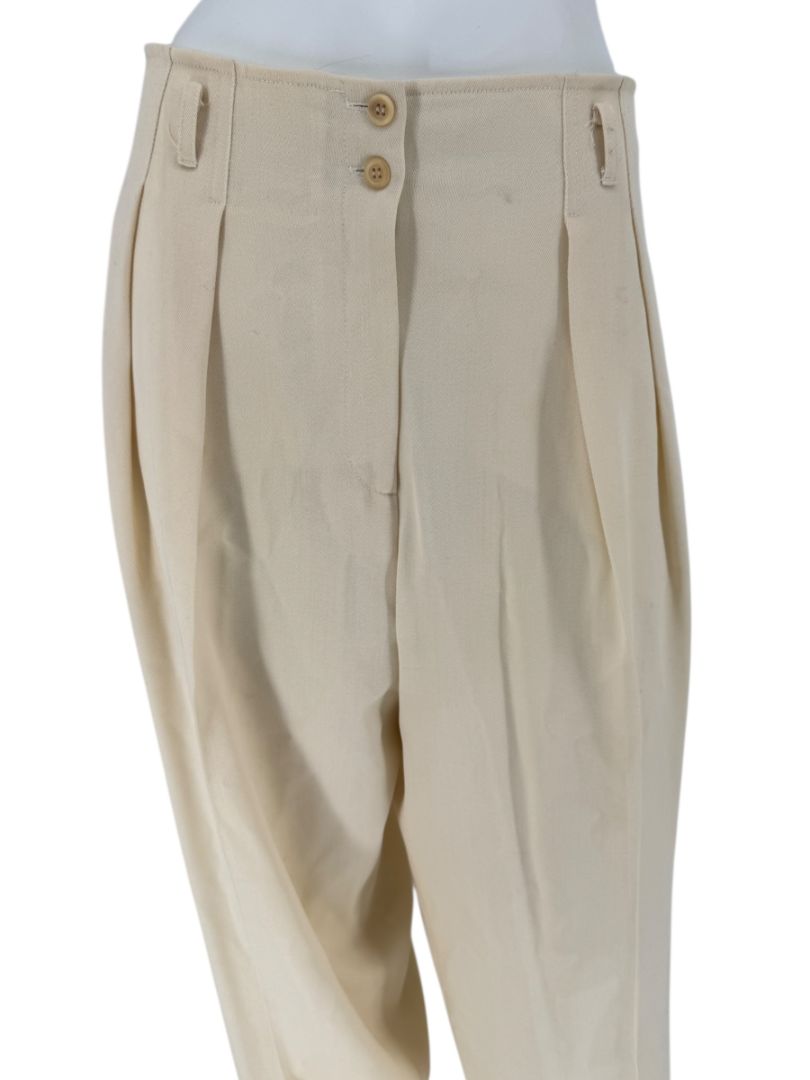 Ron Leal Cream Wool Pantsuit – Size 12