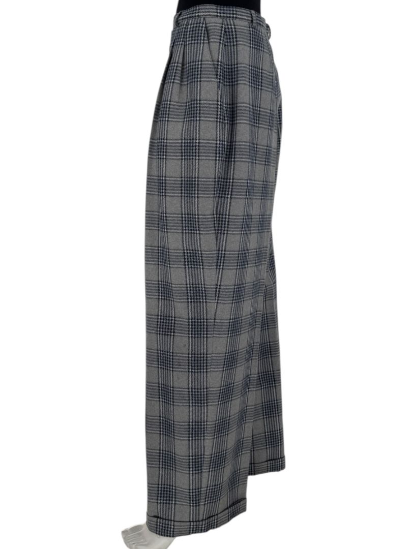 Oscar de la Renta Gray Plaid Wool Trousers – Size 14