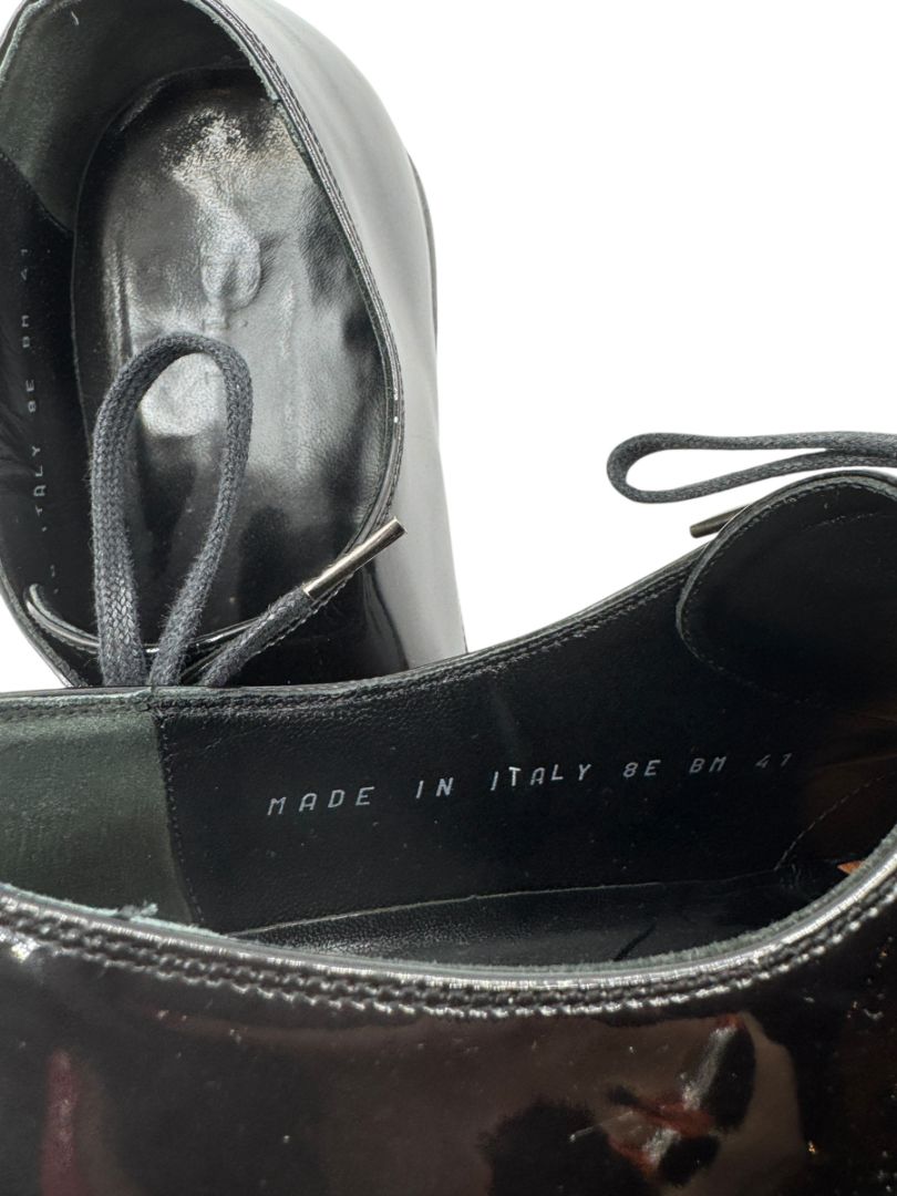 Christian Dior Black Patent Leather Oxford Shoes – Size 8 Men's