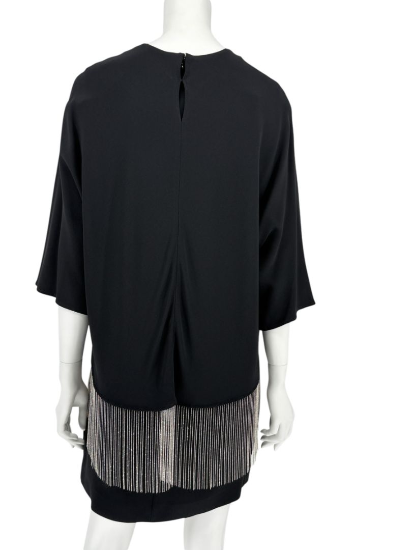 Stella McCartney Black Crystal Fringe Tunic Dress – Size IT 44