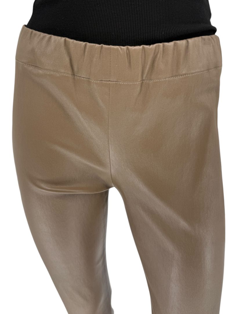 The Row Taupe Lambskin Stretch Leather Leggings – Size L
