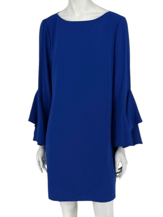 Elie Tahari Cobalt Blue Bell-Sleeve Shift Dress – Size 10