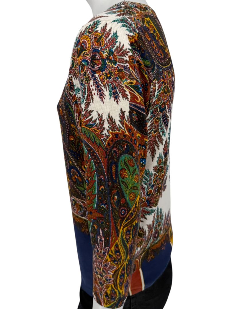 Etro Milano Multicolor Paisley Silk Knit Top – Size 46 (IT)