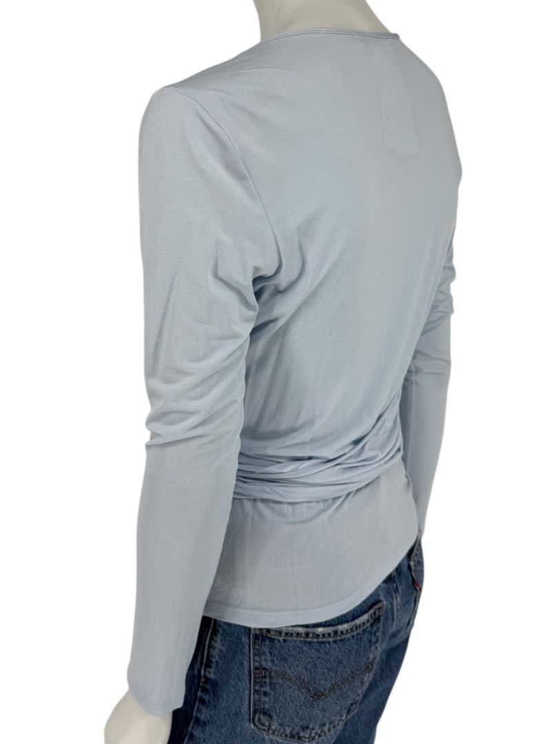 René Lezard Light Blue Draped Wrap Long Sleeve Top – Large  Made in Germany