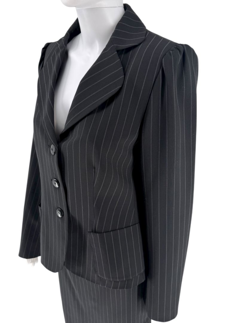 Armani Collezioni Charcoal Pinstripe 3-Piece Suit – Size 12