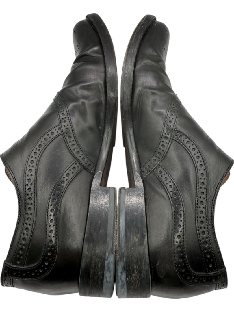 Alexander McQueen Black Leather Brogue Oxford Shoes – Men's Size 40