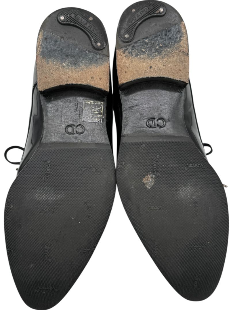 Christian Dior Black Patent Leather Oxford Shoes – Size 8 Men's