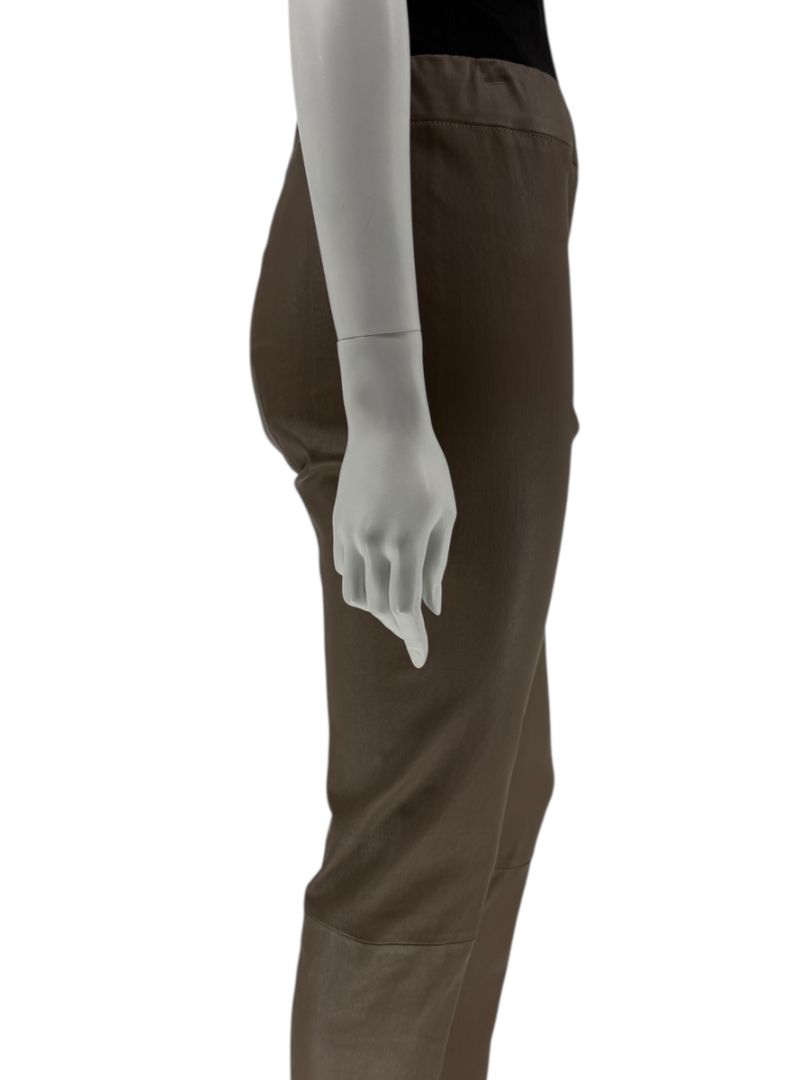 The Row Taupe Lambskin Stretch Leather Leggings – Size L