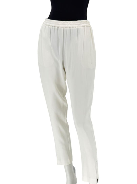 Stella McCartney Ivory Slim-Leg Pants with Ankle Zips – Size 44 (US 10)