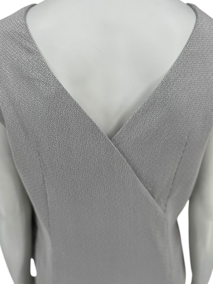 Pamella Roland Grey Beaded Sheath Dress – Large
