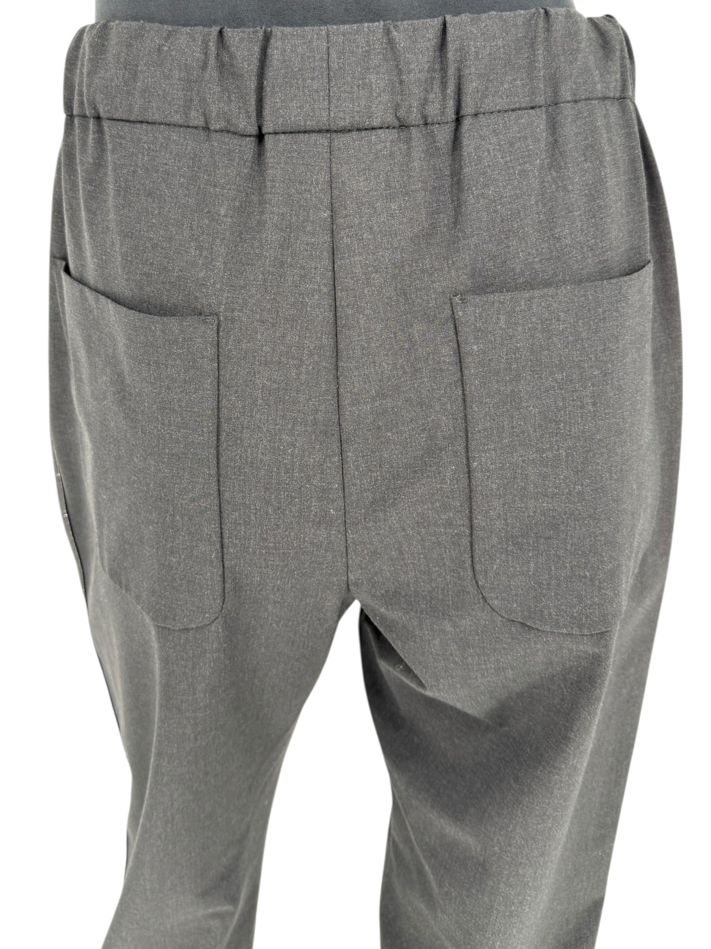 Brunello Cucinelli Charcoal Gray Wool-Blend Drawstring Pants – Size 8 (IT 44)