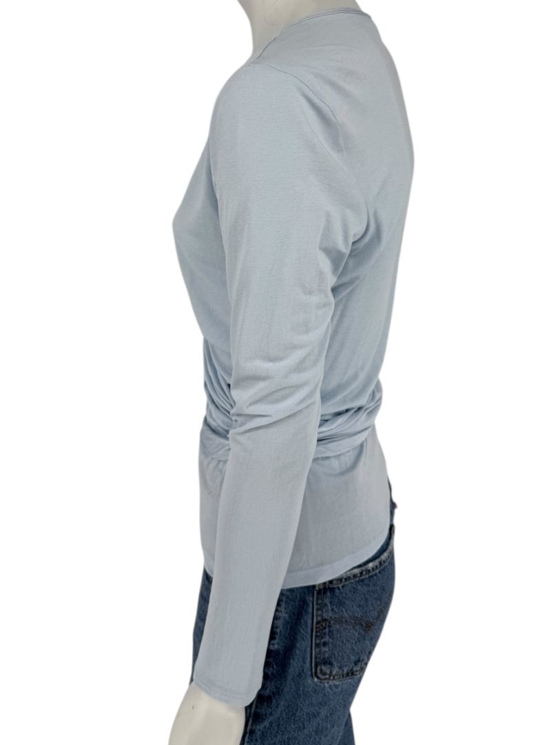 René Lezard Light Blue Draped Wrap Long Sleeve Top – Large  Made in Germany