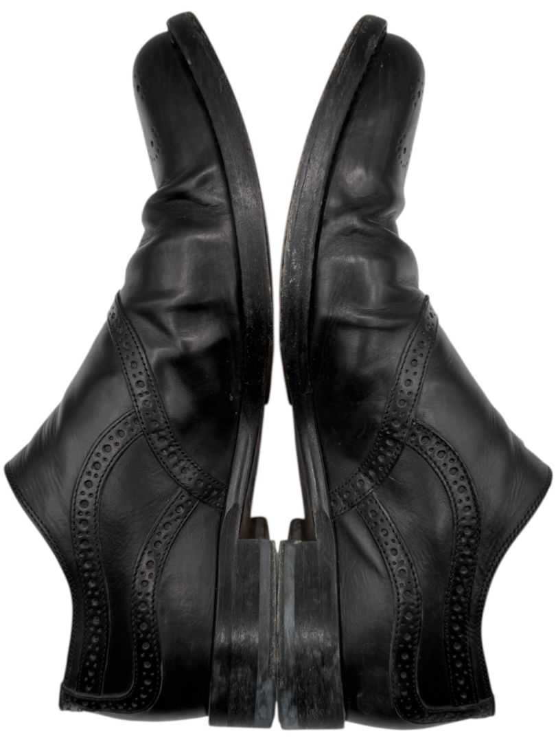 Alexander McQueen Black Leather Brogue Oxford Shoes – Men's Size 40