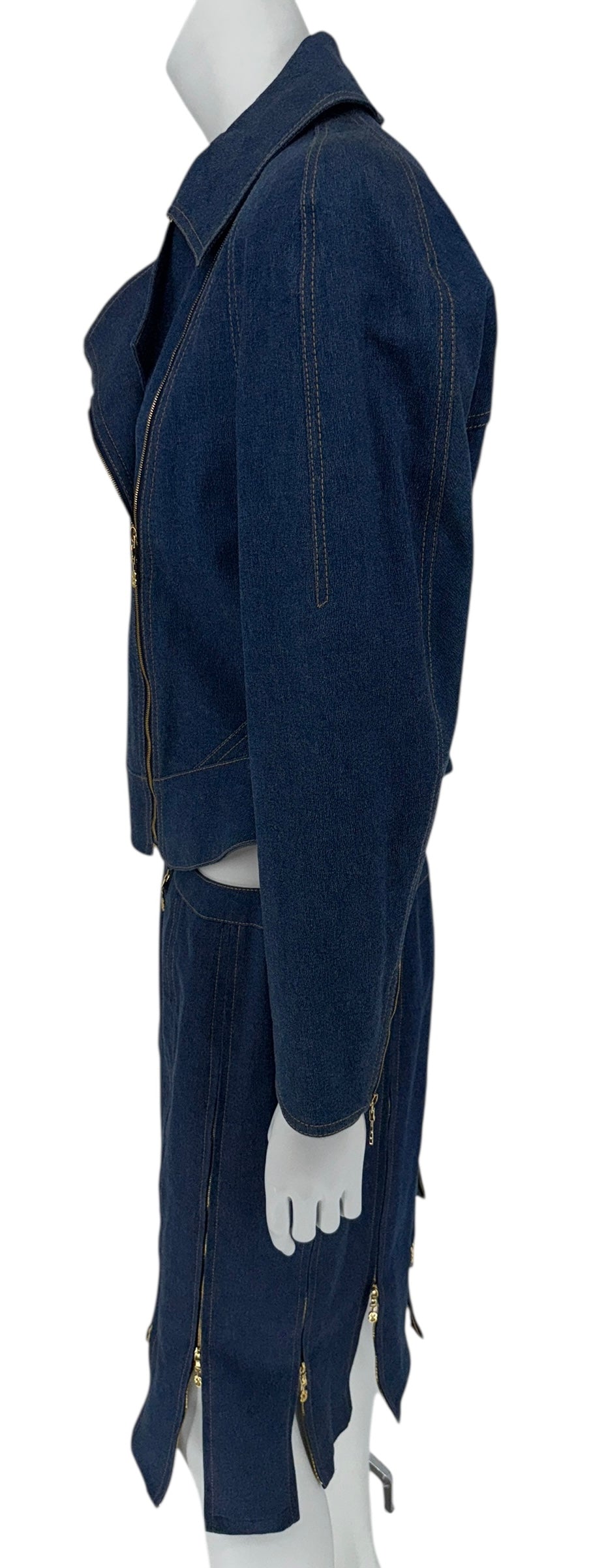 Escada Denim Two-Piece Skirt Set – Size 38 – Excellent Pre-Owned Condition