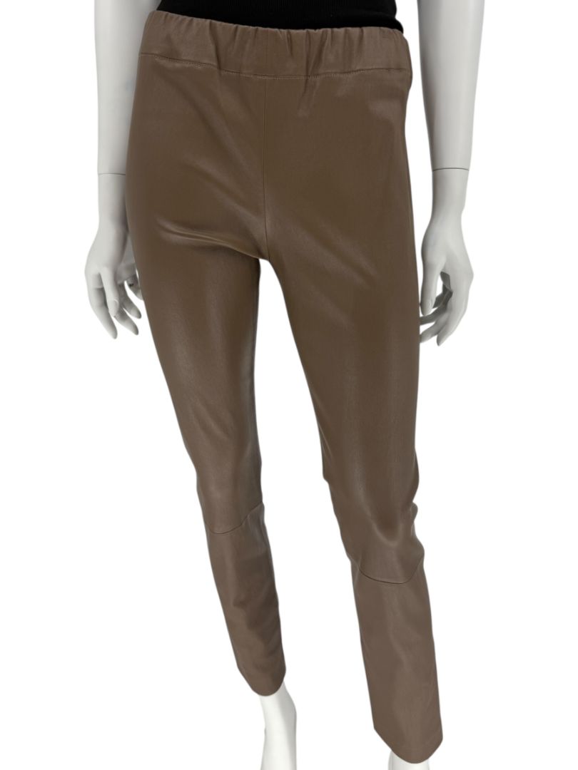 The Row Taupe Lambskin Stretch Leather Leggings – Size L