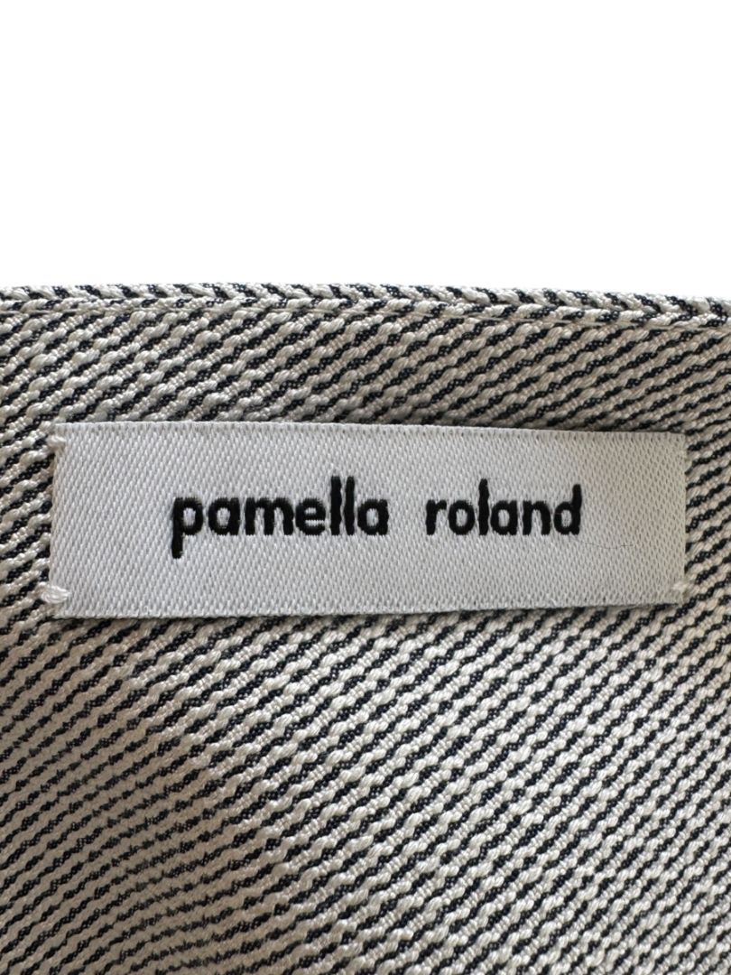 Pamella Roland Grey Beaded Sheath Dress – Large