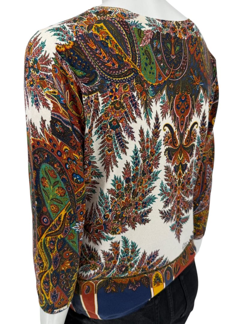Etro Milano Multicolor Paisley Silk Knit Top – Size 46 (IT)