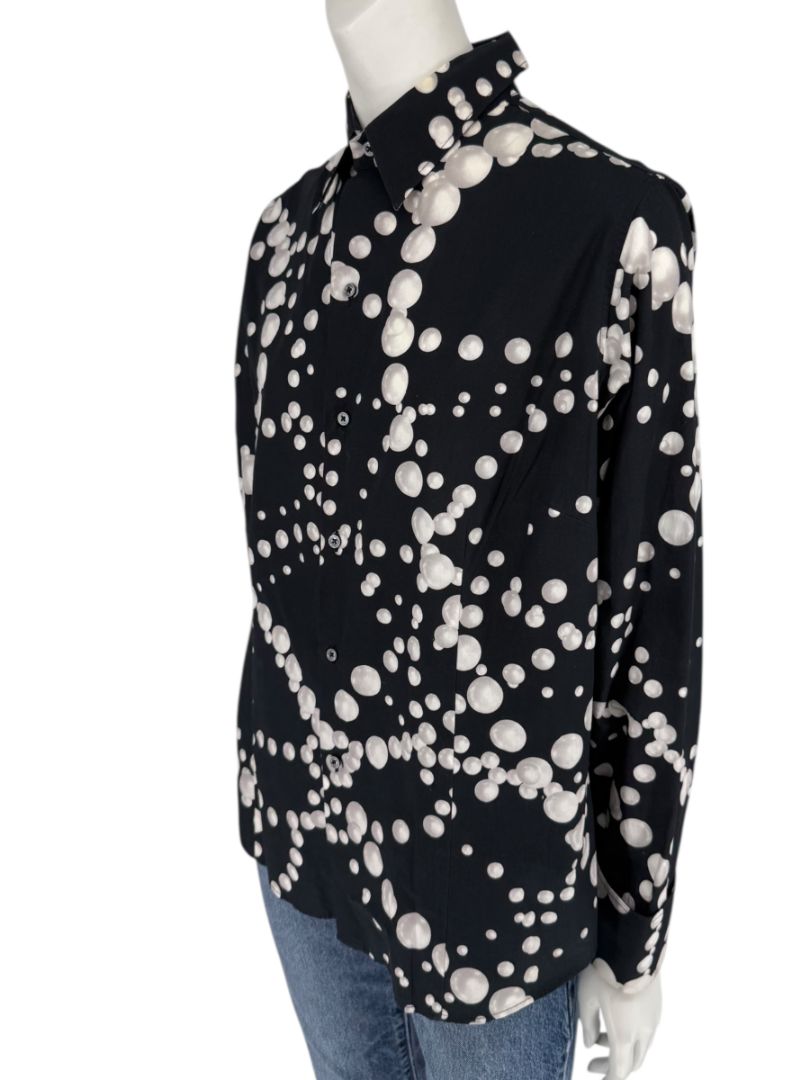 Craig Taylor Black & White Abstract Bubble-Print Long-Sleeve Shirt – Size XL