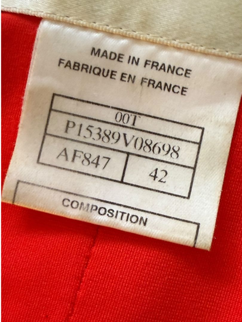 Chanel Red Quilted Identification Jacket – Size 42