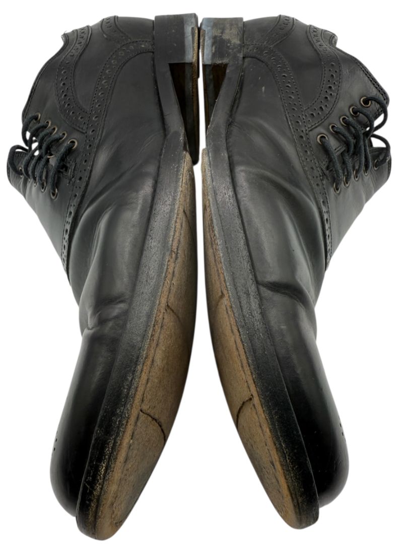 Alexander McQueen Black Leather Brogue Oxford Shoes – Men's Size 40
