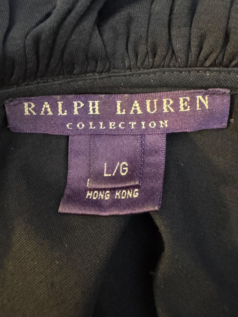 Ralph Lauren Collection Ruffled Cotton Blouse – Navy - Size L
