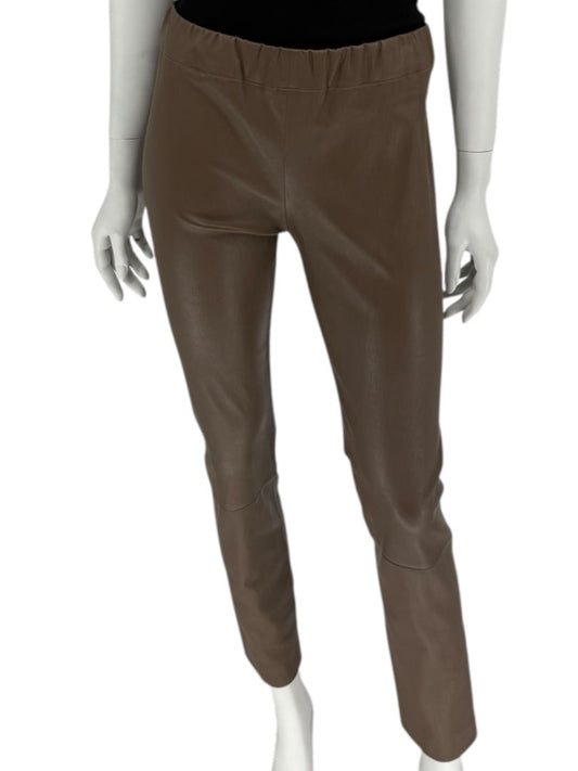 The Row Taupe Lambskin Stretch Leather Leggings – Size L