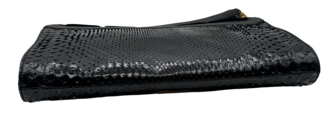 Jimmy Choo Navy Velvet & Snakeskin Chain Shoulder Bag