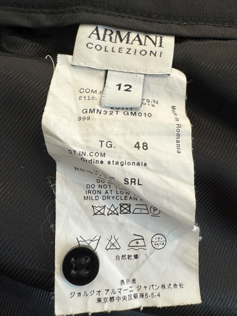 Armani Collezioni Black Virgin Wool Pencil Skirt – Size: 12