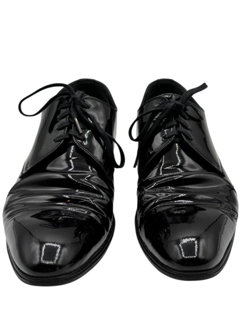 Christian Dior Black Patent Leather Oxford Shoes – Size 8 Men's
