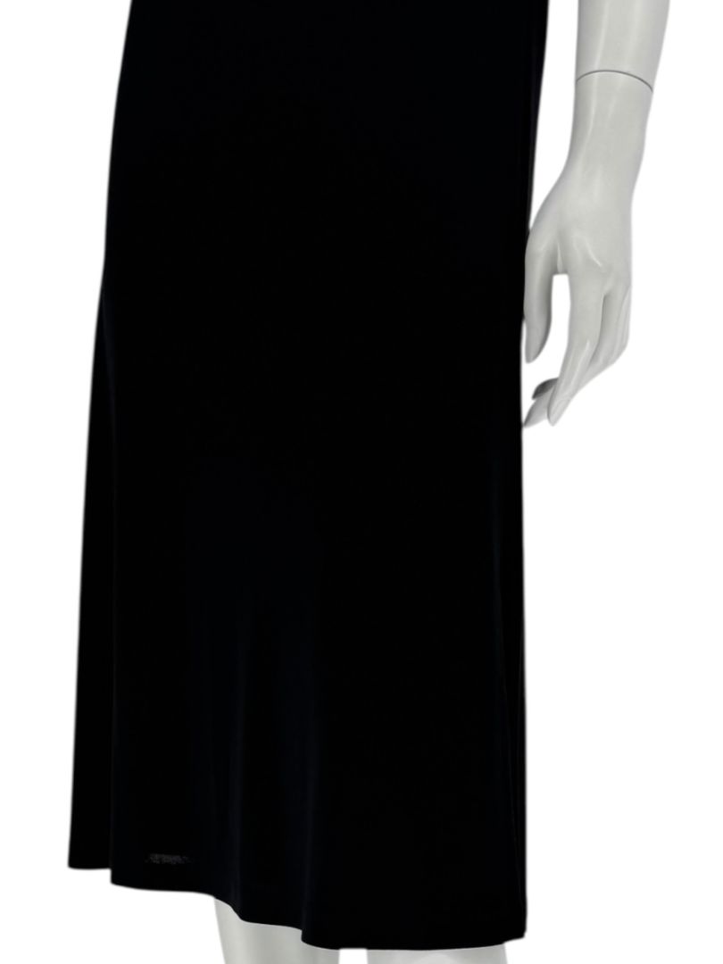 Lida Baday Black Sleeveless Midi Dress with Lace Trim – Size M