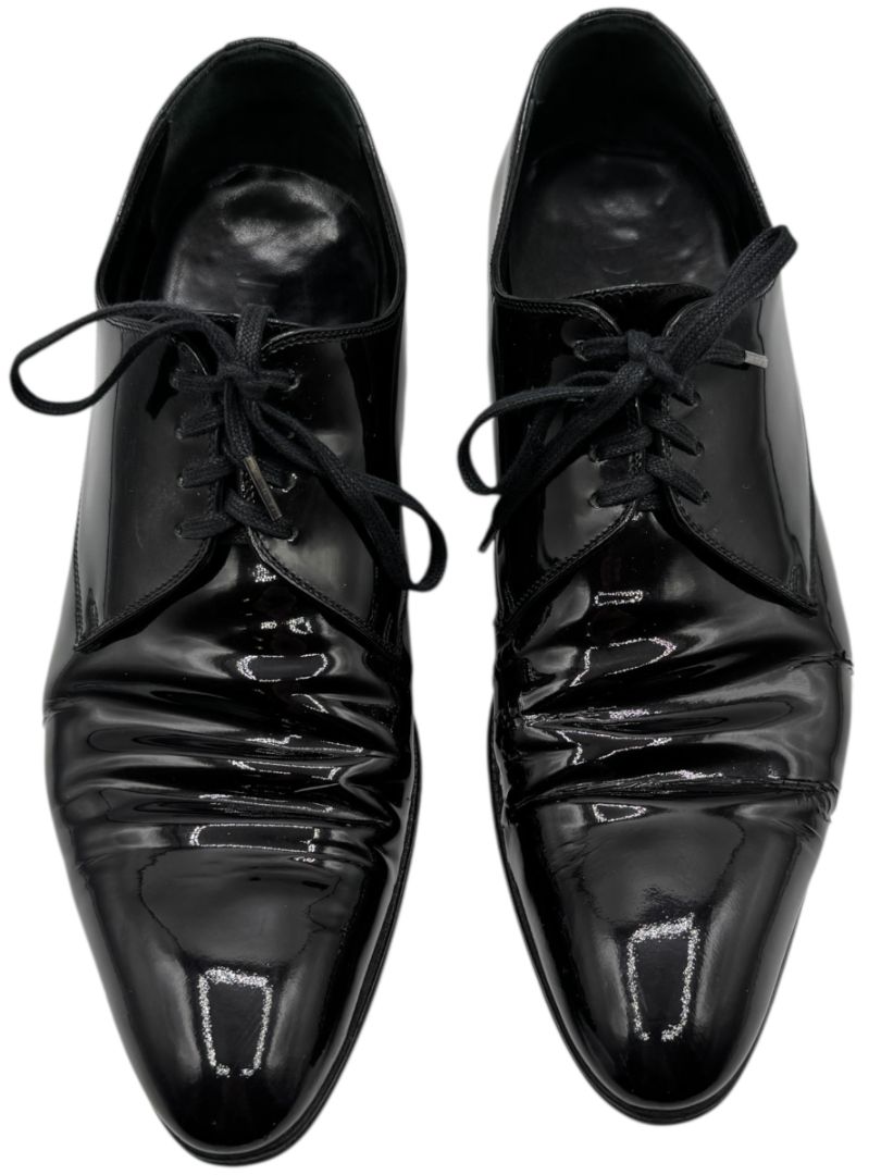 Christian Dior Black Patent Leather Oxford Shoes – Size 8 Men's
