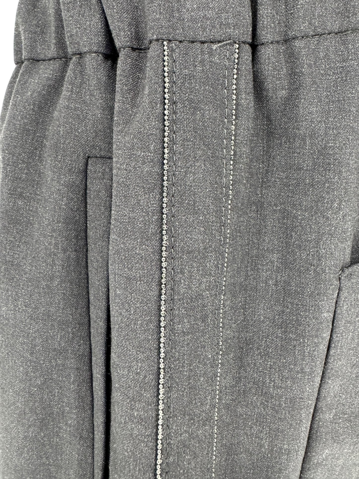 Brunello Cucinelli Charcoal Gray Wool-Blend Drawstring Pants – Size 8 (IT 44)