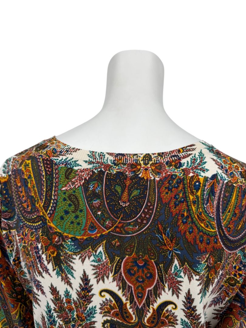 Etro Milano Multicolor Paisley Silk Knit Top – Size 46 (IT)