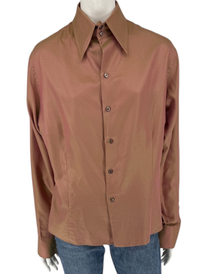 Craig Taylor Copper-Toned Long-Sleeve Button-Down Shirt – Size XL