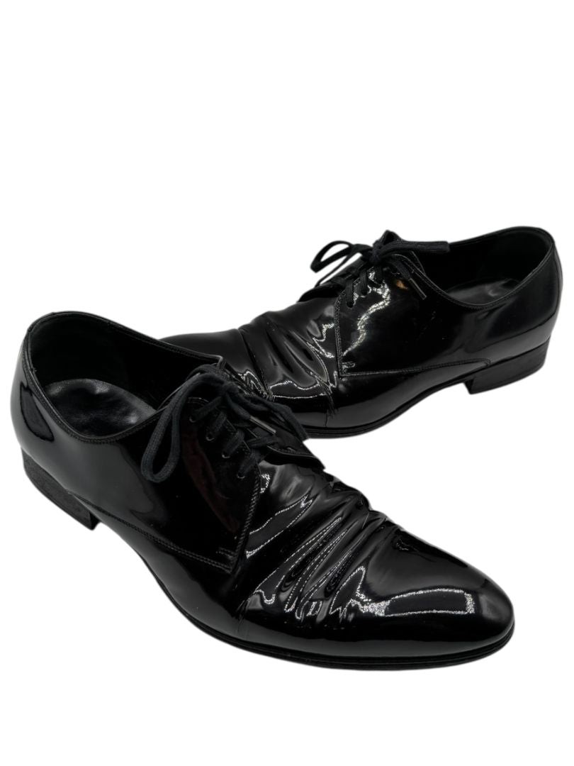 Christian Dior Black Patent Leather Oxford Shoes – Size 8 Men's
