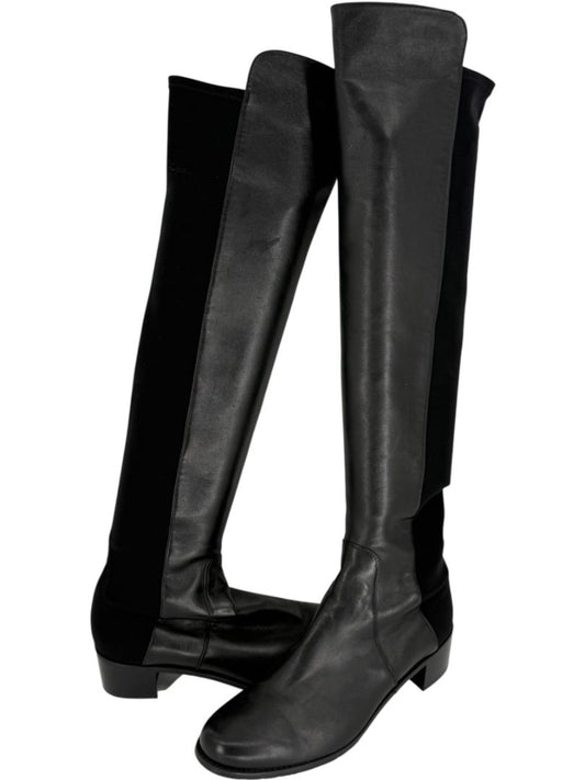 Stuart Weitzman Over-the-Knee 50/50 Leather Riding Boots – Size 8.5 M